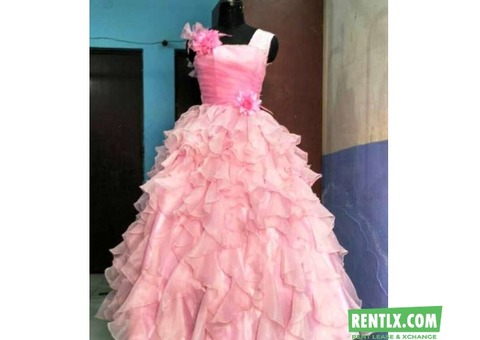 Pink ball gown on rent