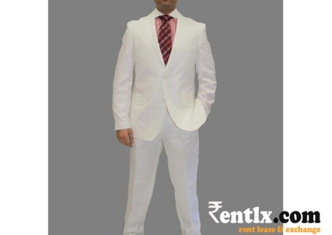 A White Color linen-Club Coat on Rent