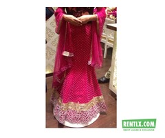 Pink colour bridal lehenga on Rent in Mumbai