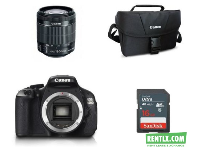 Canon 600D (Body With Lens) Camera on Rent in Bangalore