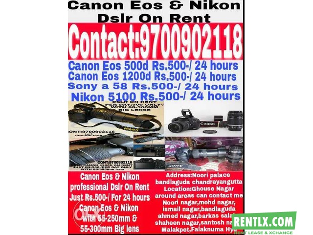Canon & Nikon Dslr On Rent in Hyderabad