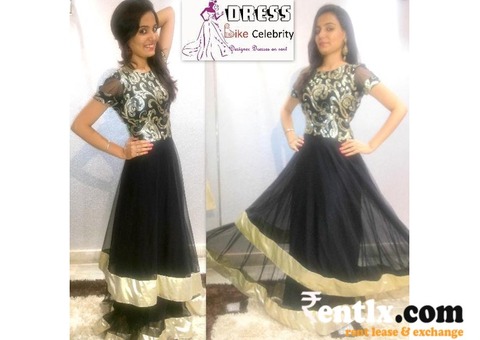 Stylish Black Colour Gown, Dress On Rent In  Delhi